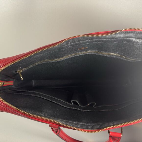 LOUIS VUITTON Porte-Documents Voyage Red Epi Leather Briefcase Bag - Picture 9 of 13